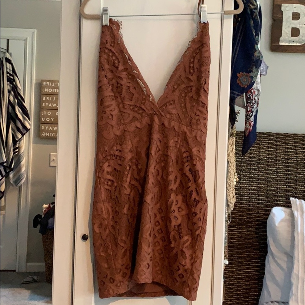 Burnt orange cocktail dress